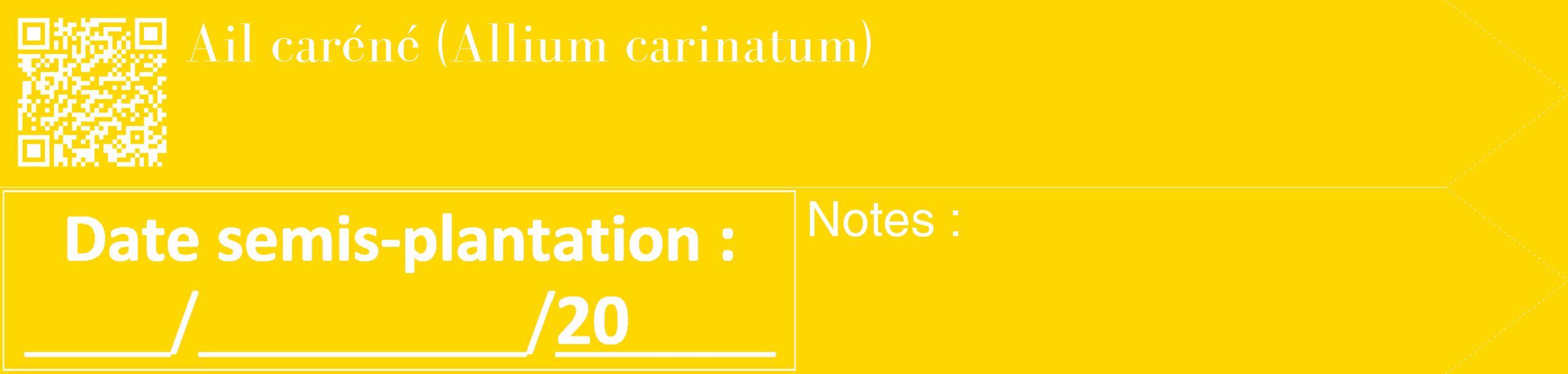 Étiquette de : Allium carinatum - format c - style blanche21_simple_simplebod avec qrcode et comestibilité