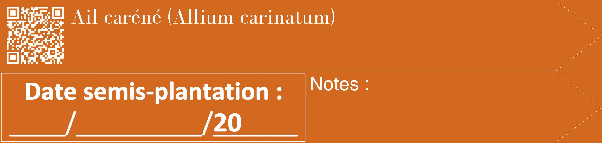 Étiquette de : Allium carinatum - format c - style blanche31_simple_simplebod avec qrcode et comestibilité
