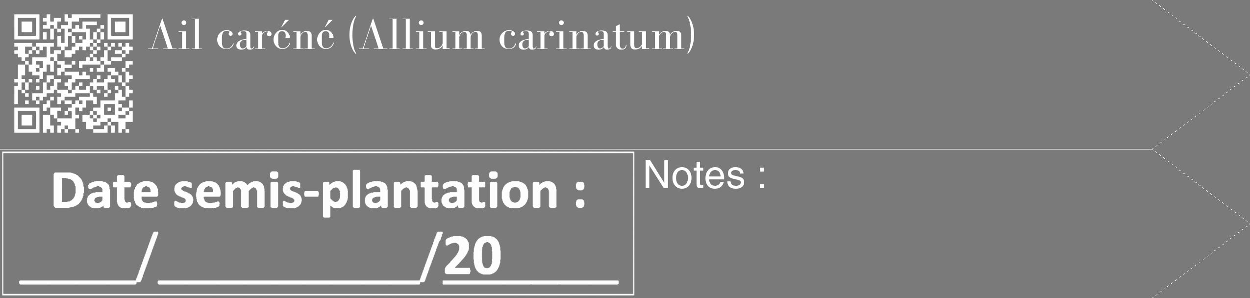 Étiquette de : Allium carinatum - format c - style blanche3_simple_simplebod avec qrcode et comestibilité