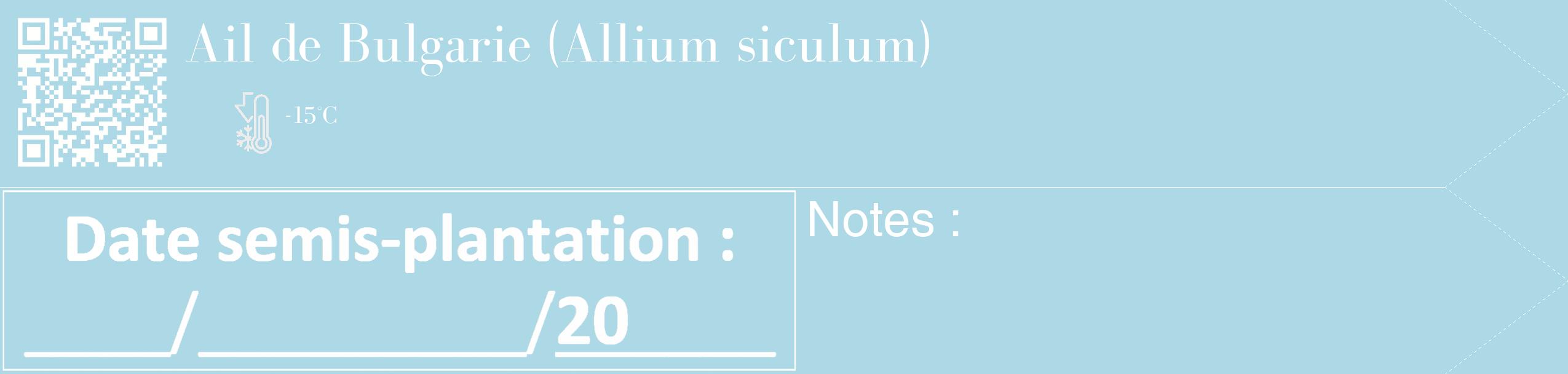 Étiquette de : Allium siculum - format c - style blanche0_simple_simplebod avec qrcode et comestibilité