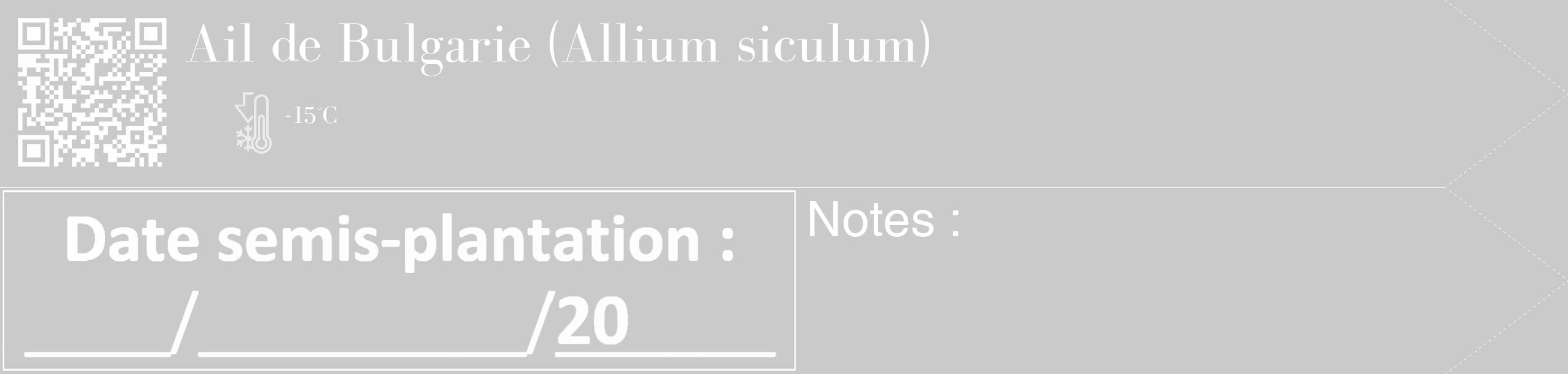 Étiquette de : Allium siculum - format c - style blanche21_simple_simplebod avec qrcode et comestibilité