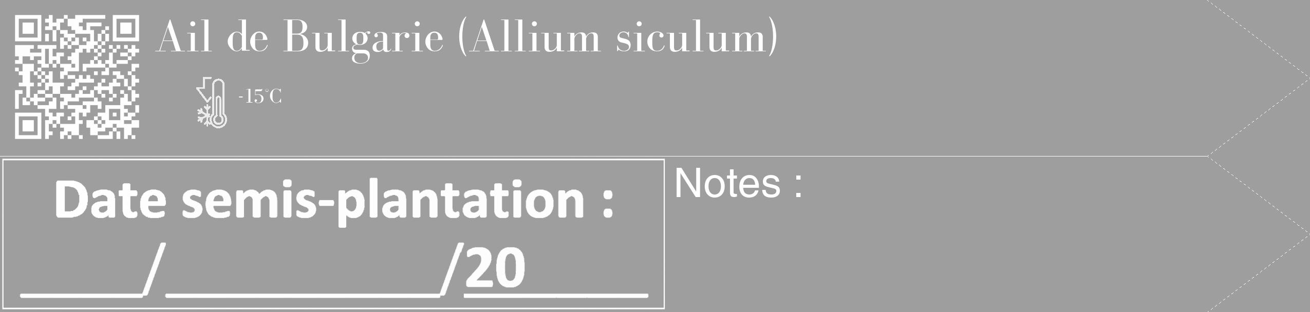 Étiquette de : Allium siculum - format c - style blanche42_simple_simplebod avec qrcode et comestibilité