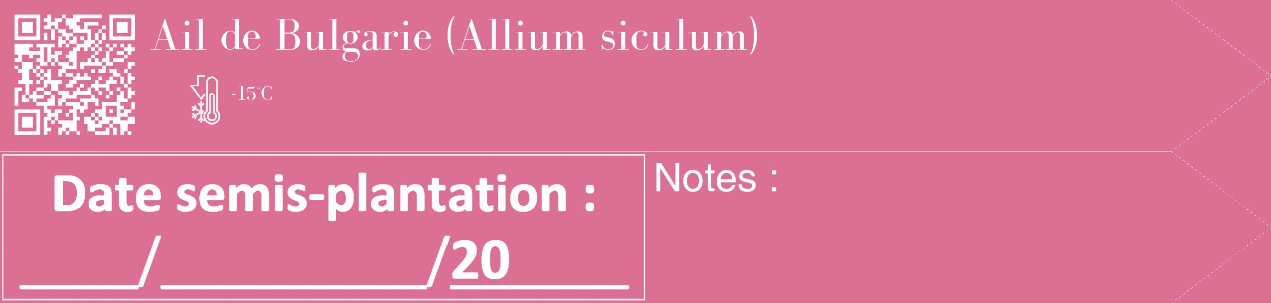 Étiquette de : Allium siculum - format c - style blanche44_simple_simplebod avec qrcode et comestibilité