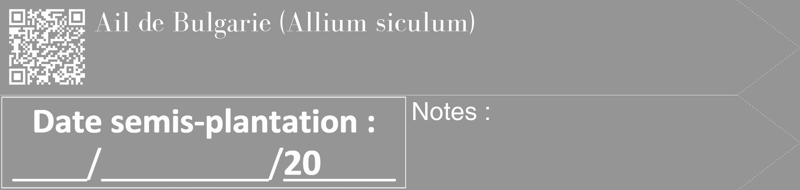Étiquette de : Allium siculum - format c - style blanche16_simple_simplebod avec qrcode et comestibilité