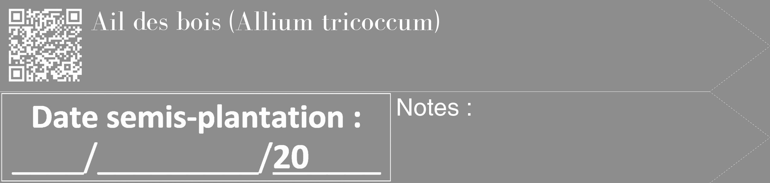 Étiquette de : Allium tricoccum - format c - style blanche2_simple_simplebod avec qrcode et comestibilité