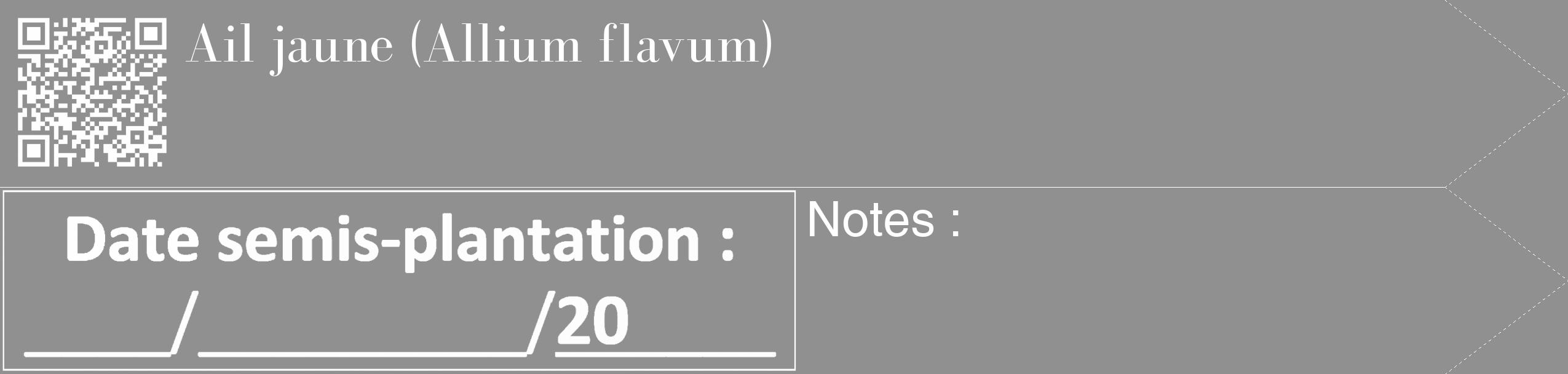 Étiquette de : Allium flavum - format c - style blanche4_simple_simplebod avec qrcode et comestibilité