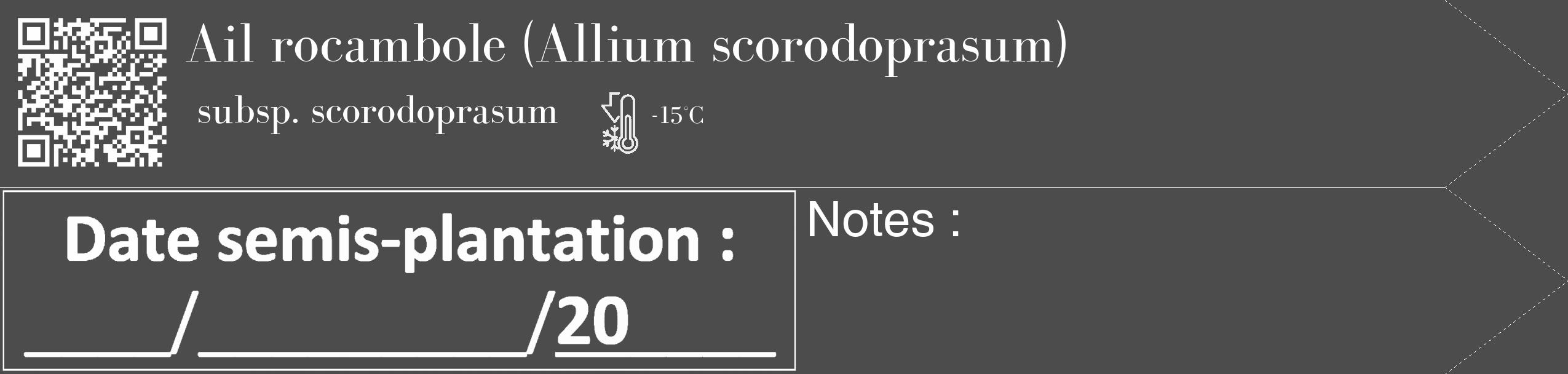 Étiquette de : Allium scorodoprasum subsp. scorodoprasum - format c - style blanche27_simple_simplebod avec qrcode et comestibilité