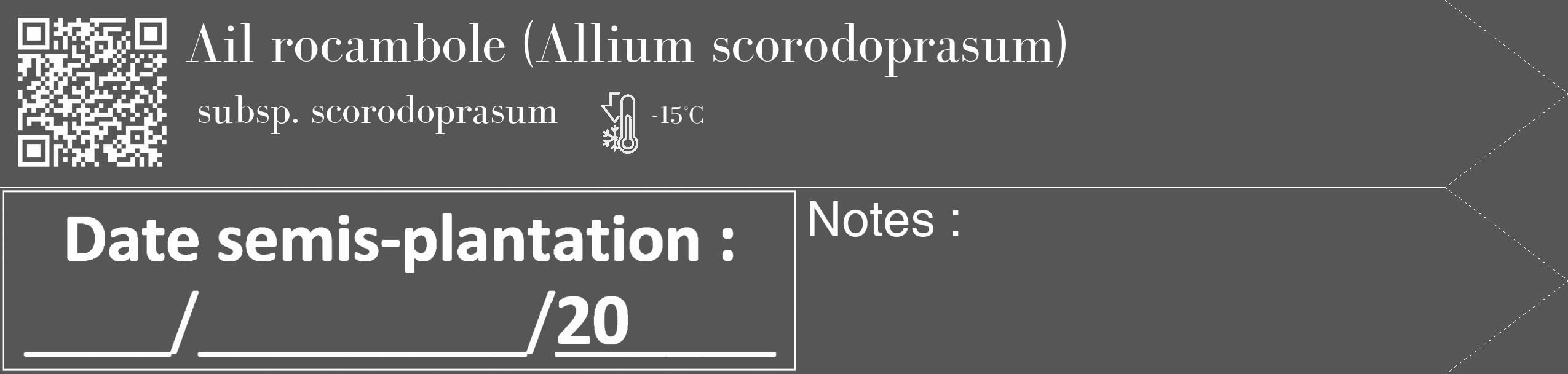 Étiquette de : Allium scorodoprasum subsp. scorodoprasum - format c - style blanche45_simple_simplebod avec qrcode et comestibilité