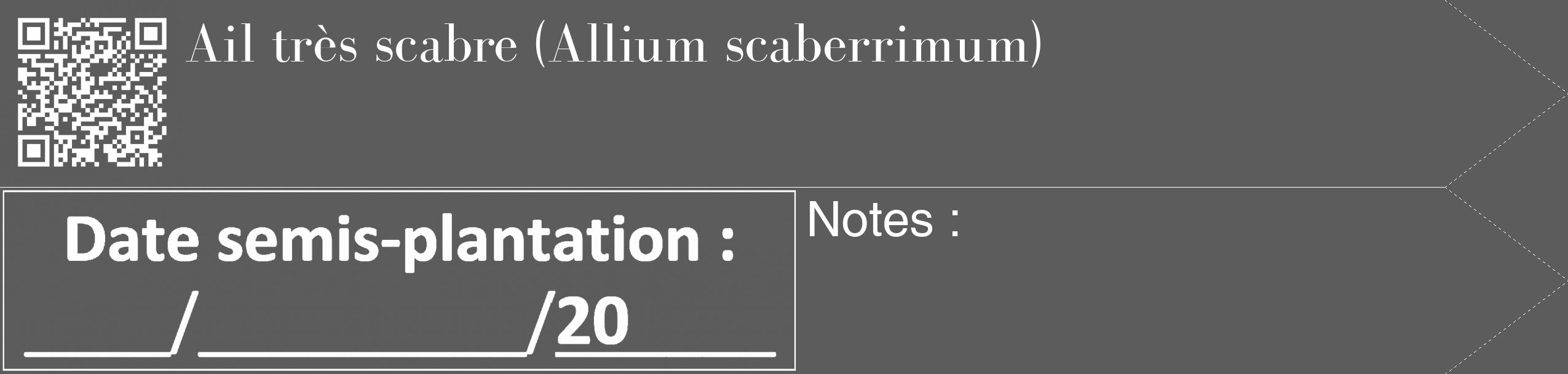 Étiquette de : Allium scaberrimum - format c - style blanche49_simple_simplebod avec qrcode et comestibilité