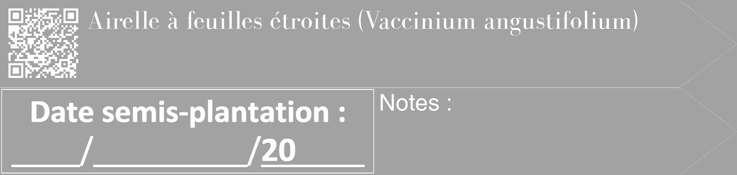 Étiquette de : Vaccinium angustifolium - format c - style blanche38_simple_simplebod avec qrcode et comestibilité