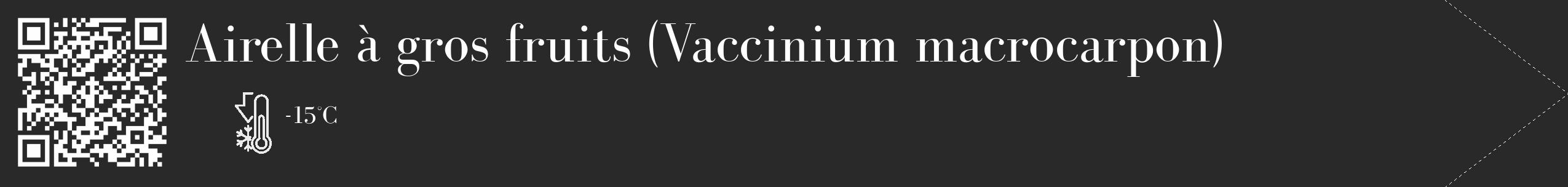 Étiquette de : Vaccinium macrocarpon - format c - style blanche34_simple_simplebod avec qrcode et comestibilité