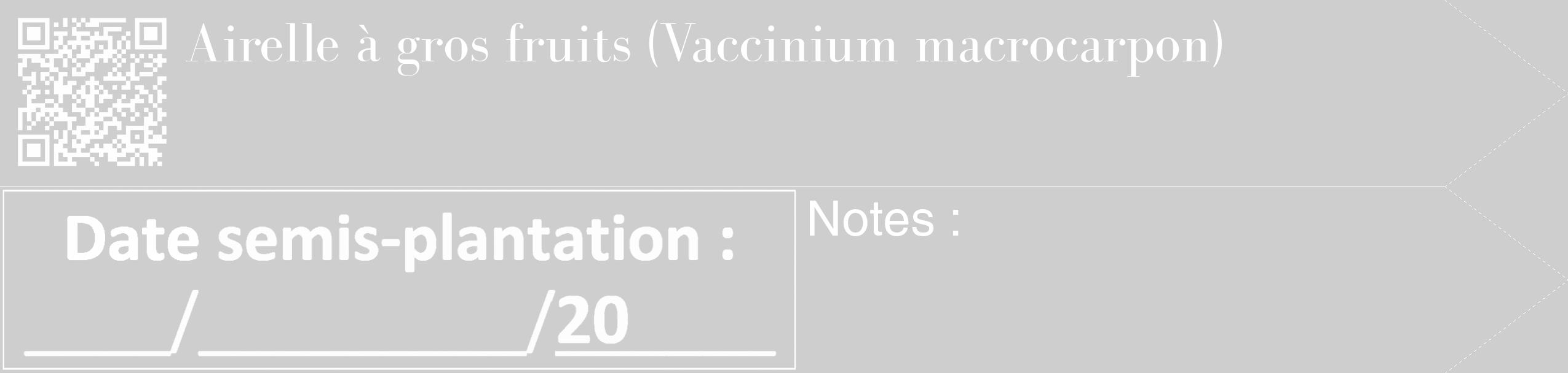 Étiquette de : Vaccinium macrocarpon - format c - style blanche17_simple_simplebod avec qrcode et comestibilité