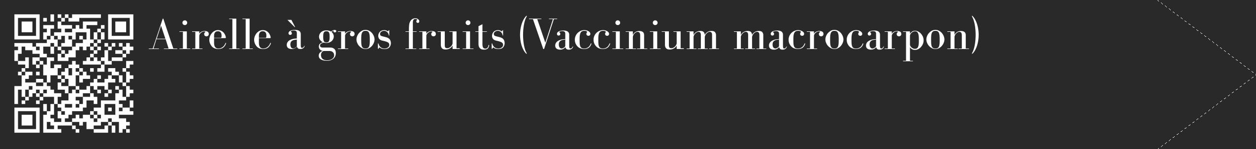 Étiquette de : Vaccinium macrocarpon - format c - style blanche34_simple_simplebod avec qrcode et comestibilité