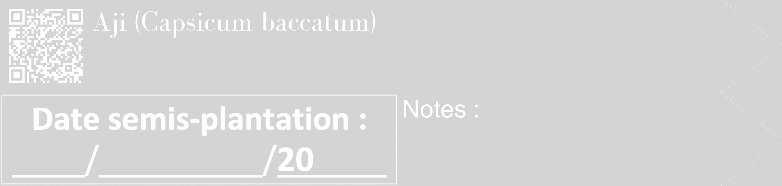 Étiquette de : Capsicum baccatum - format c - style blanche40_simple_simplebod avec qrcode et comestibilité