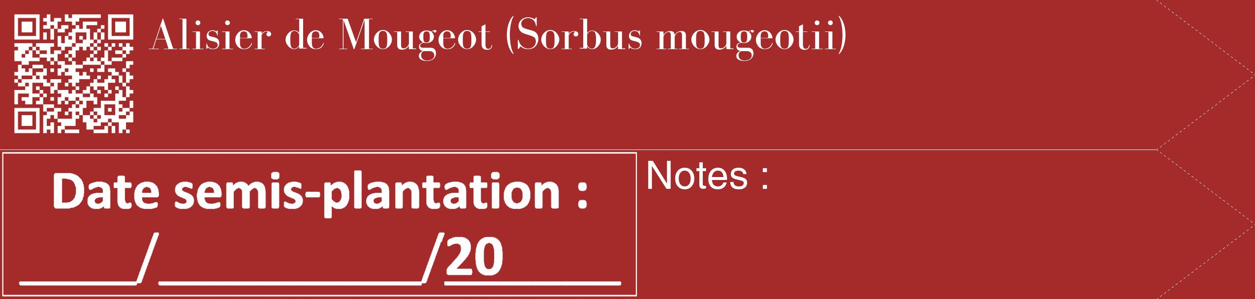 Étiquette de : Sorbus mougeotii - format c - style blanche33_simple_simplebod avec qrcode et comestibilité