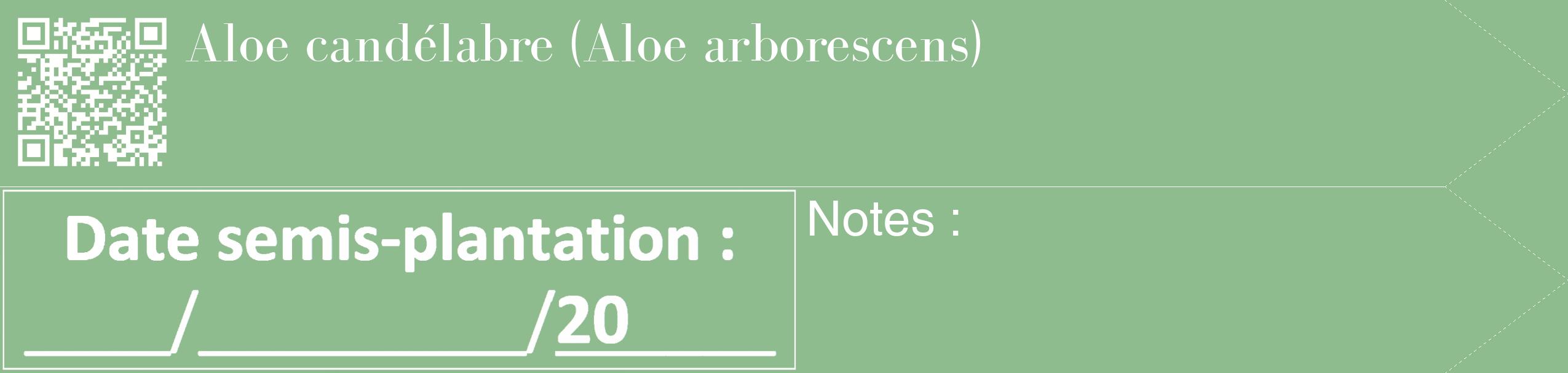 Étiquette de : Aloe arborescens - format c - style blanche13_simple_simplebod avec qrcode et comestibilité