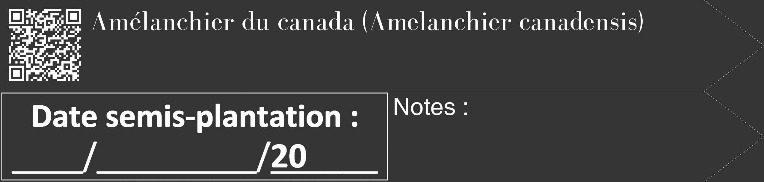 Étiquette de : Amelanchier canadensis - format c - style blanche46_simple_simplebod avec qrcode et comestibilité