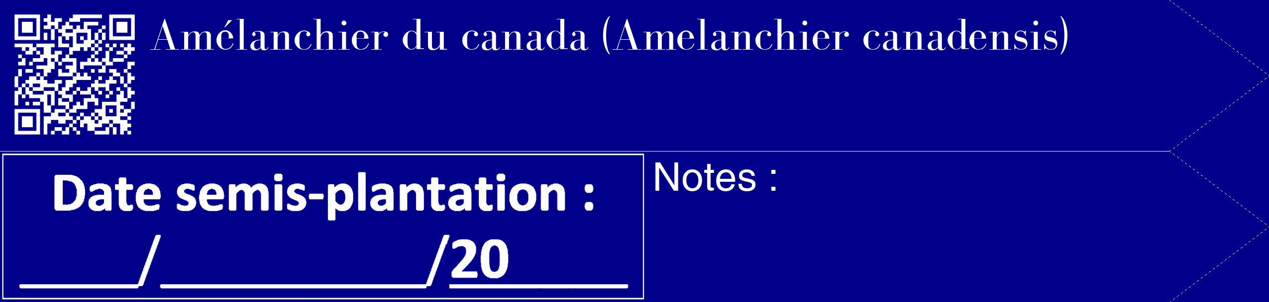 Étiquette de : Amelanchier canadensis - format c - style blanche7_simple_simplebod avec qrcode et comestibilité
