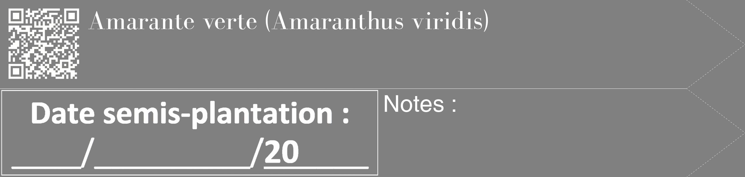 Étiquette de : Amaranthus viridis - format c - style blanche57_simple_simplebod avec qrcode et comestibilité