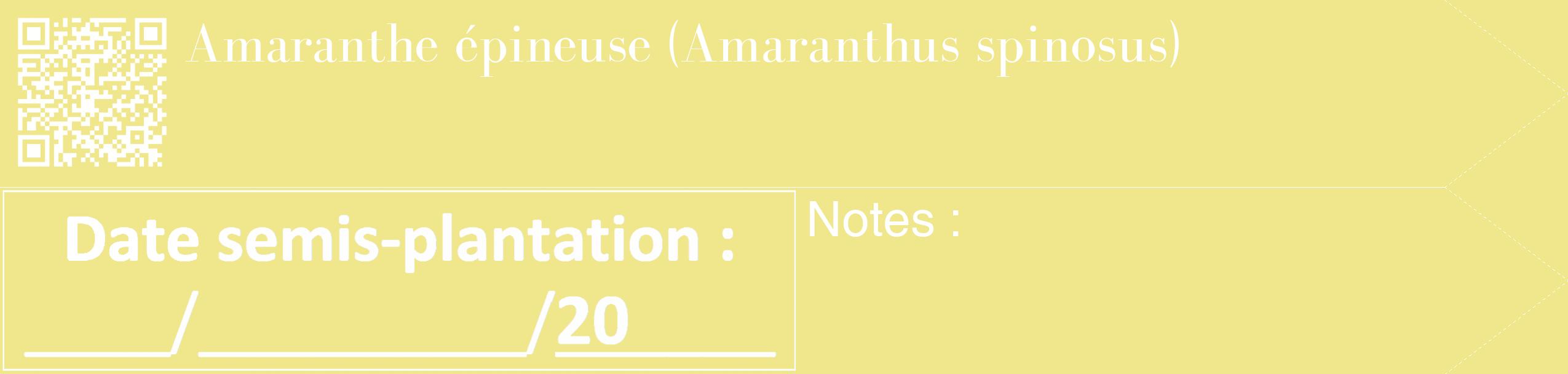 Étiquette de : Amaranthus spinosus - format c - style blanche20_simple_simplebod avec qrcode et comestibilité