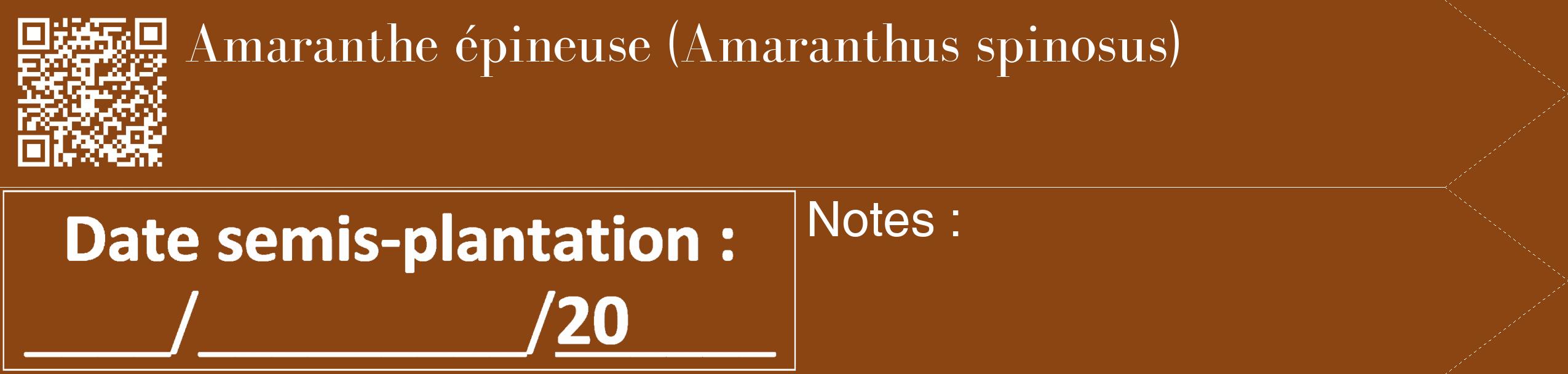 Étiquette de : Amaranthus spinosus - format c - style blanche30_simple_simplebod avec qrcode et comestibilité