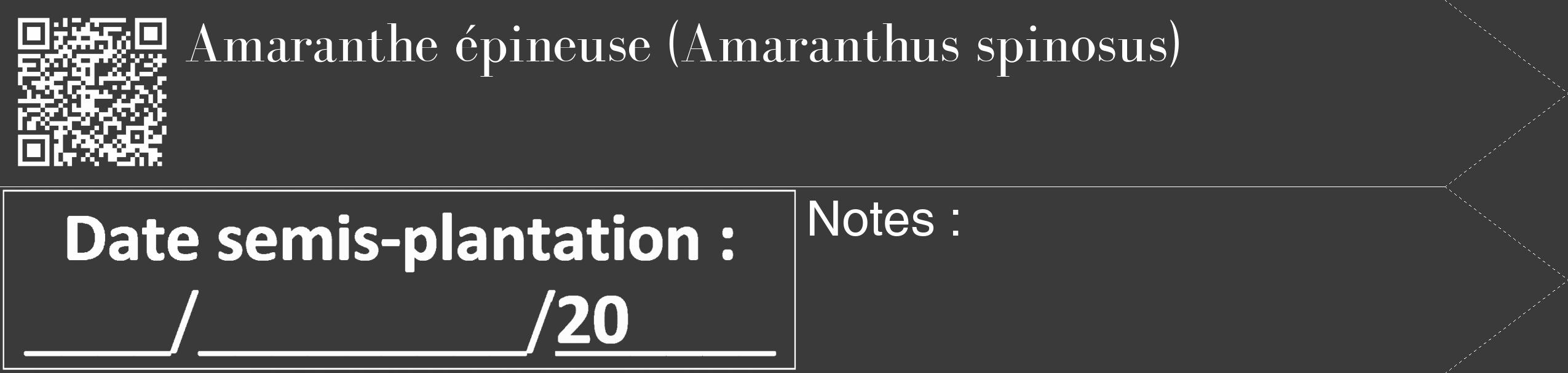 Étiquette de : Amaranthus spinosus - format c - style blanche8_simple_simplebod avec qrcode et comestibilité
