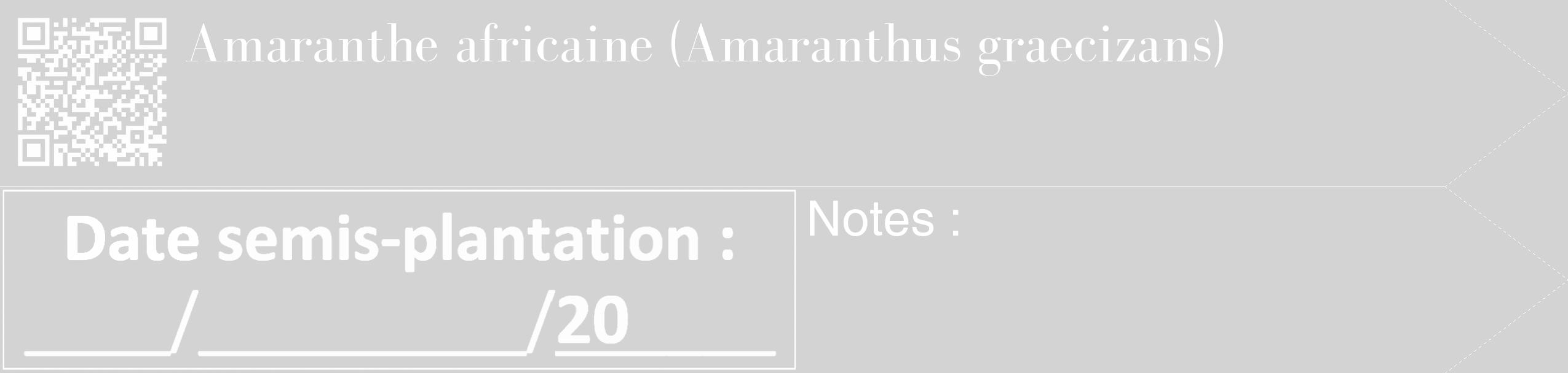 Étiquette de : Amaranthus graecizans - format c - style blanche56_simple_simplebod avec qrcode et comestibilité