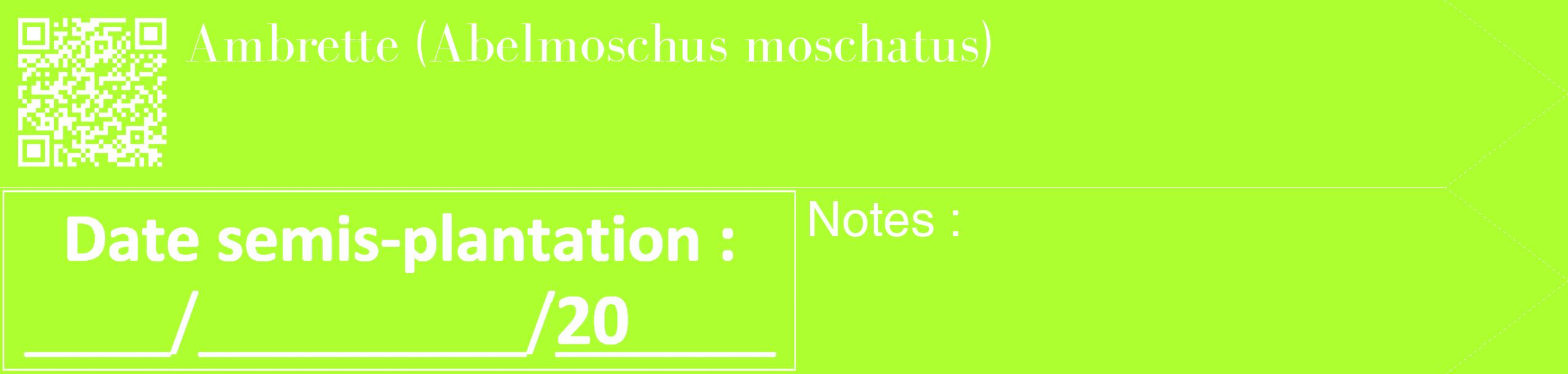 Étiquette de : Abelmoschus moschatus - format c - style blanche17_simple_simplebod avec qrcode et comestibilité