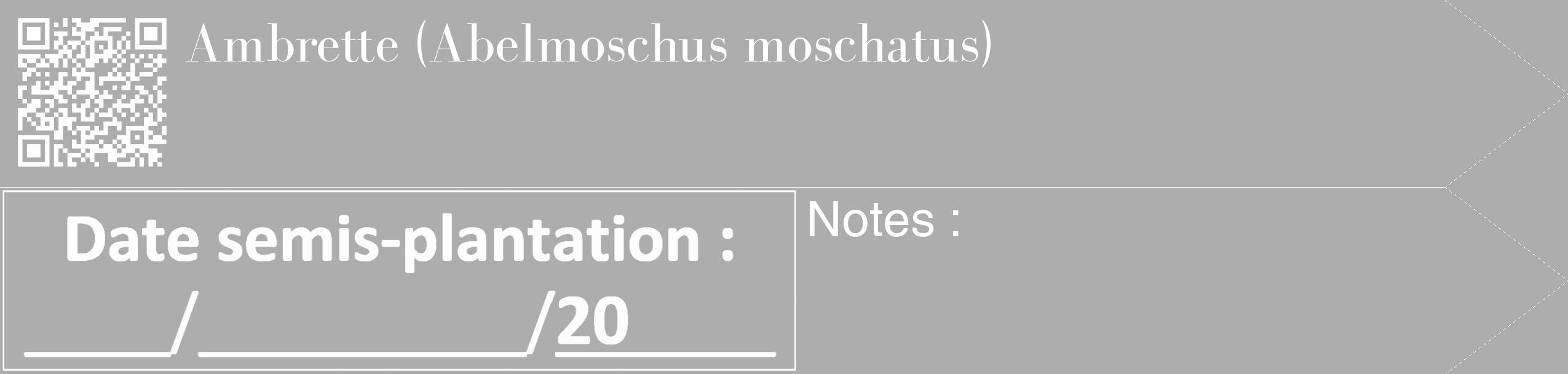 Étiquette de : Abelmoschus moschatus - format c - style blanche22_simple_simplebod avec qrcode et comestibilité