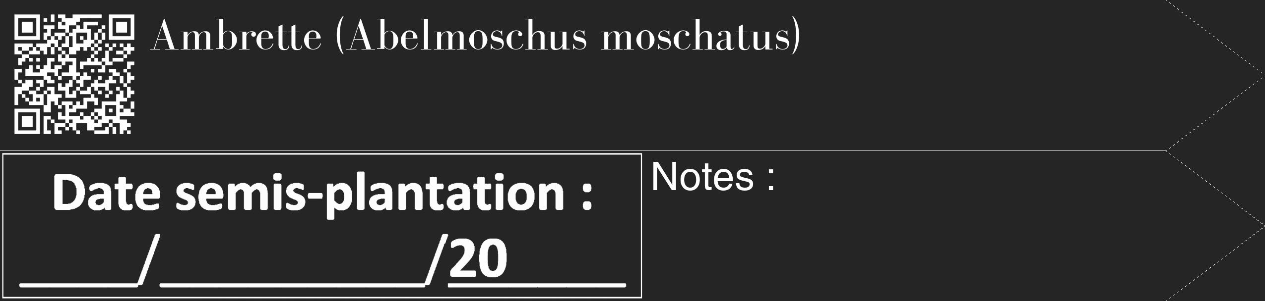 Étiquette de : Abelmoschus moschatus - format c - style blanche47_simple_simplebod avec qrcode et comestibilité