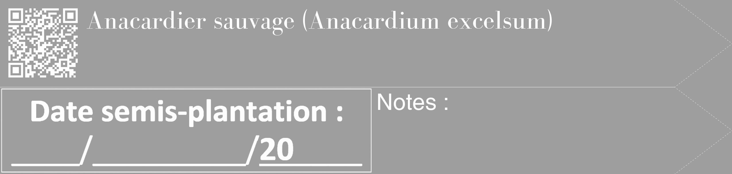 Étiquette de : Anacardium excelsum - format c - style blanche42_simple_simplebod avec qrcode et comestibilité