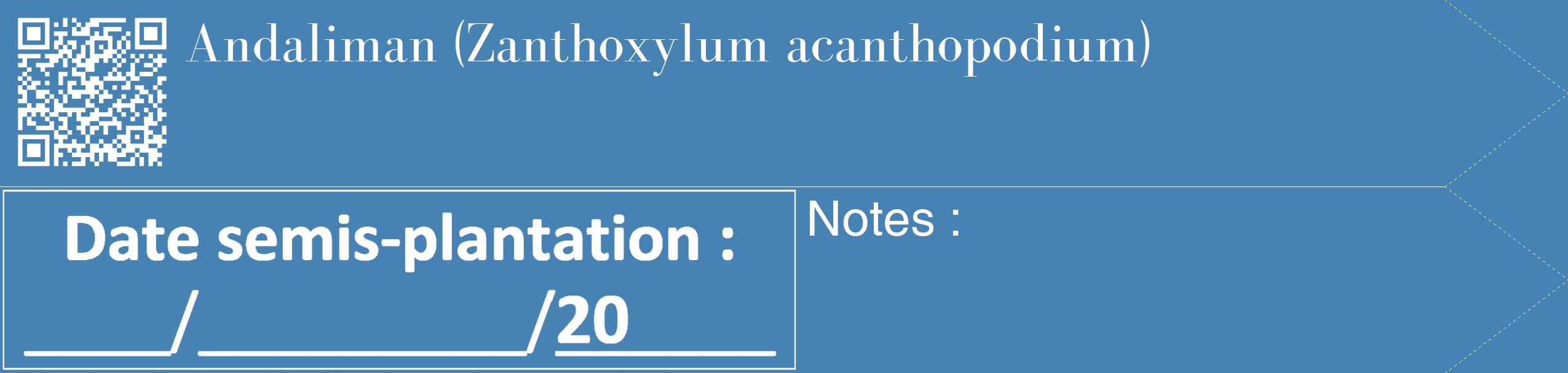 Étiquette de : Zanthoxylum acanthopodium - format c - style blanche5_simple_simplebod avec qrcode et comestibilité