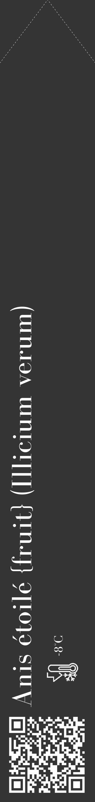 Étiquette de : Illicium verum - format c - style blanche46_simple_simplebod avec qrcode et comestibilité - position verticale
