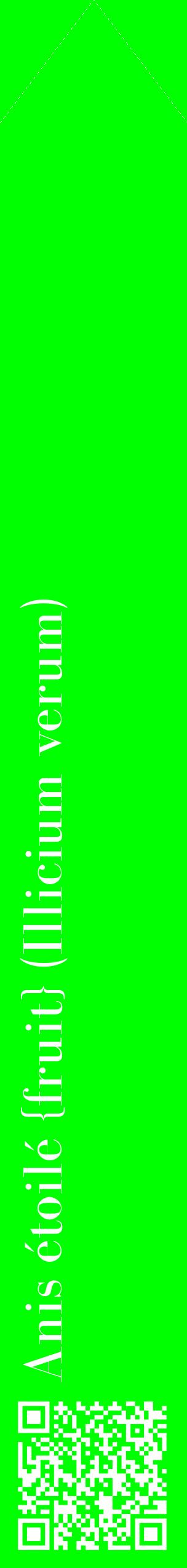 Étiquette de : Illicium verum - format c - style blanche16_simplebod avec qrcode et comestibilité