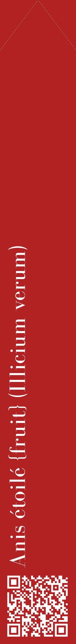 Étiquette de : Illicium verum - format c - style blanche28_simplebod avec qrcode et comestibilité