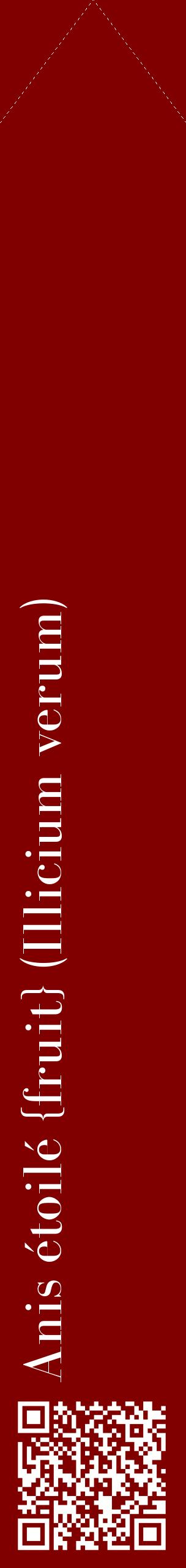 Étiquette de : Illicium verum - format c - style blanche29_simplebod avec qrcode et comestibilité