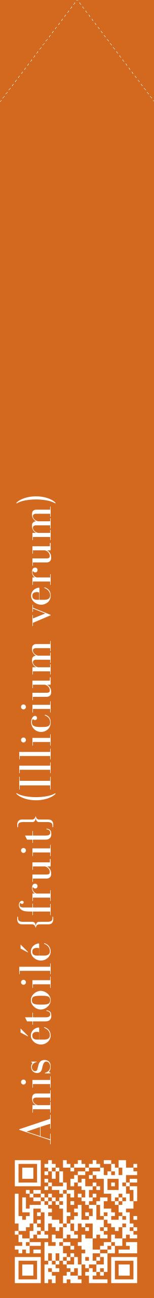 Étiquette de : Illicium verum - format c - style blanche31_simplebod avec qrcode et comestibilité