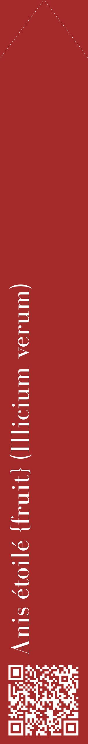 Étiquette de : Illicium verum - format c - style blanche33_simplebod avec qrcode et comestibilité