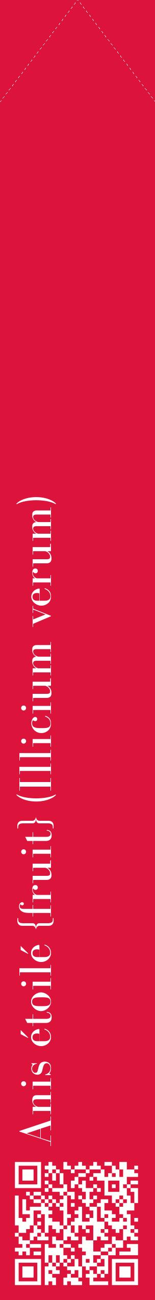 Étiquette de : Illicium verum - format c - style blanche36_simplebod avec qrcode et comestibilité
