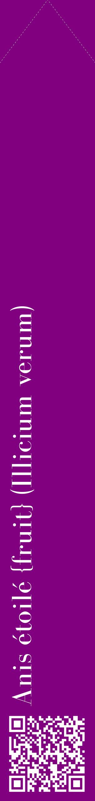 Étiquette de : Illicium verum - format c - style blanche46_simplebod avec qrcode et comestibilité