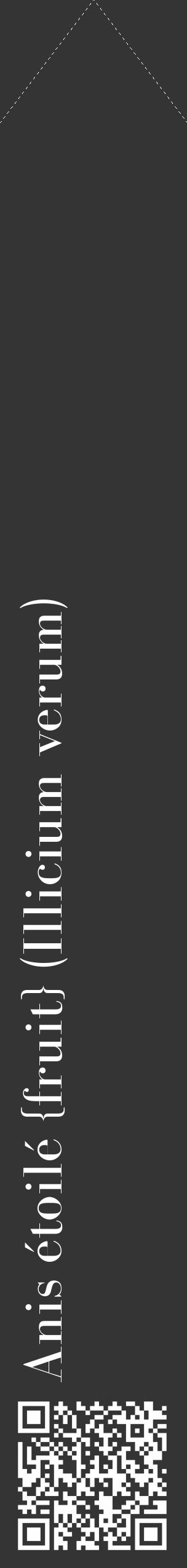 Étiquette de : Illicium verum - format c - style blanche46_simple_simplebod avec qrcode et comestibilité - position verticale