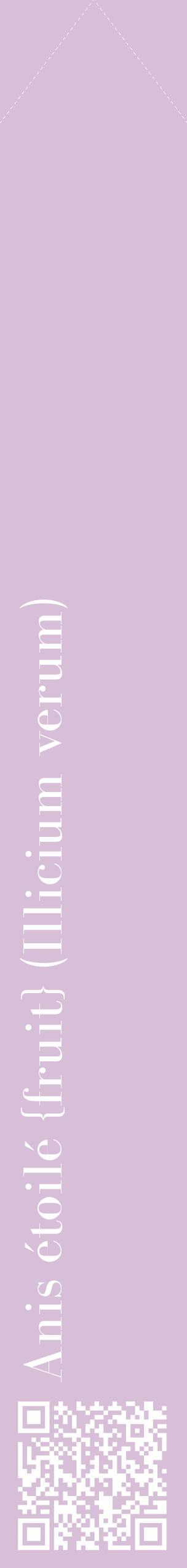 Étiquette de : Illicium verum - format c - style blanche54_simplebod avec qrcode et comestibilité