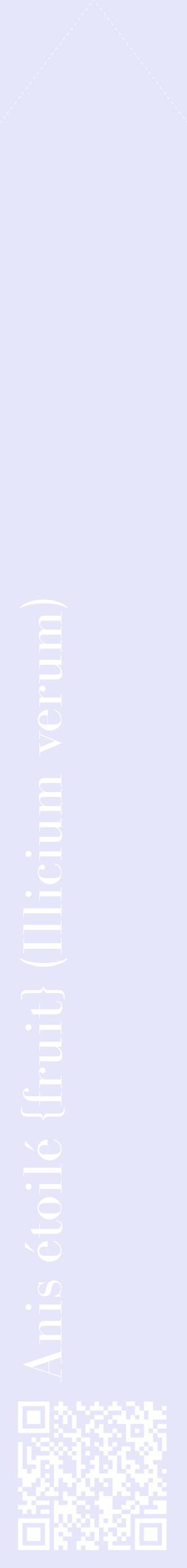 Étiquette de : Illicium verum - format c - style blanche55_simplebod avec qrcode et comestibilité