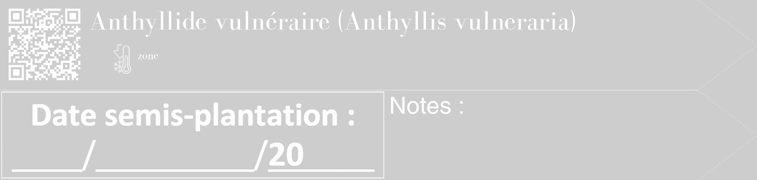 Étiquette de : Anthyllis vulneraria - format c - style blanche41_simple_simplebod avec qrcode et comestibilité