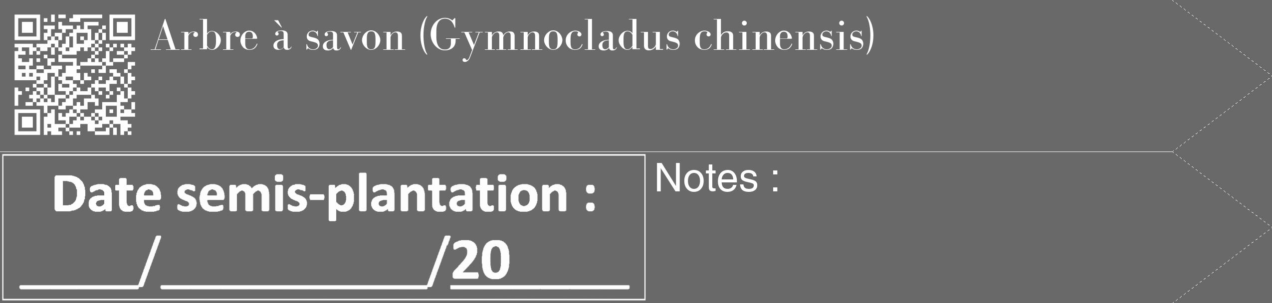 Étiquette de : Gymnocladus chinensis - format c - style blanche51_simple_simplebod avec qrcode et comestibilité