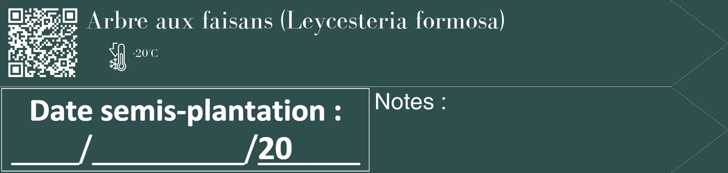 Étiquette de : Leycesteria formosa - format c - style blanche58_simple_simplebod avec qrcode et comestibilité