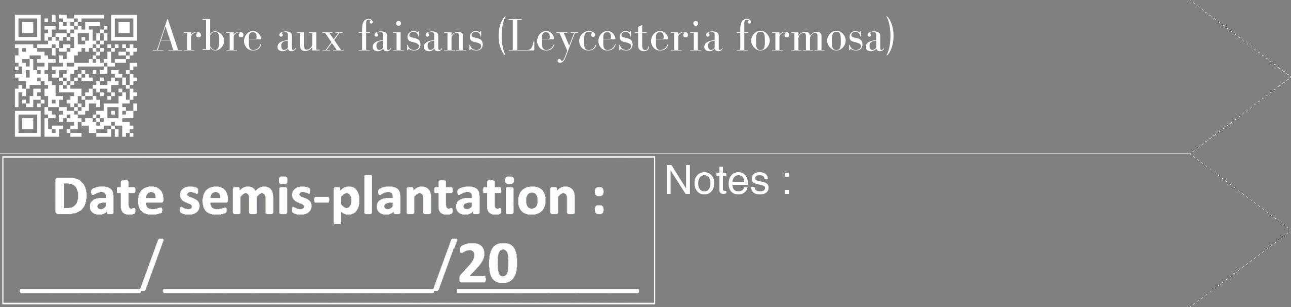 Étiquette de : Leycesteria formosa - format c - style blanche57_simple_simplebod avec qrcode et comestibilité