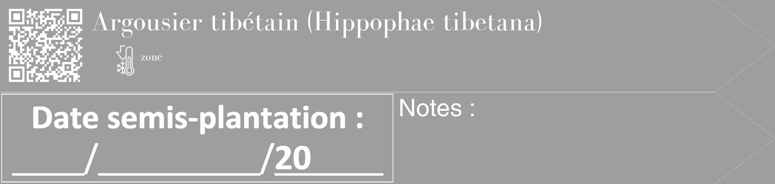 Étiquette de : Hippophae tibetana - format c - style blanche23_simple_simplebod avec qrcode et comestibilité
