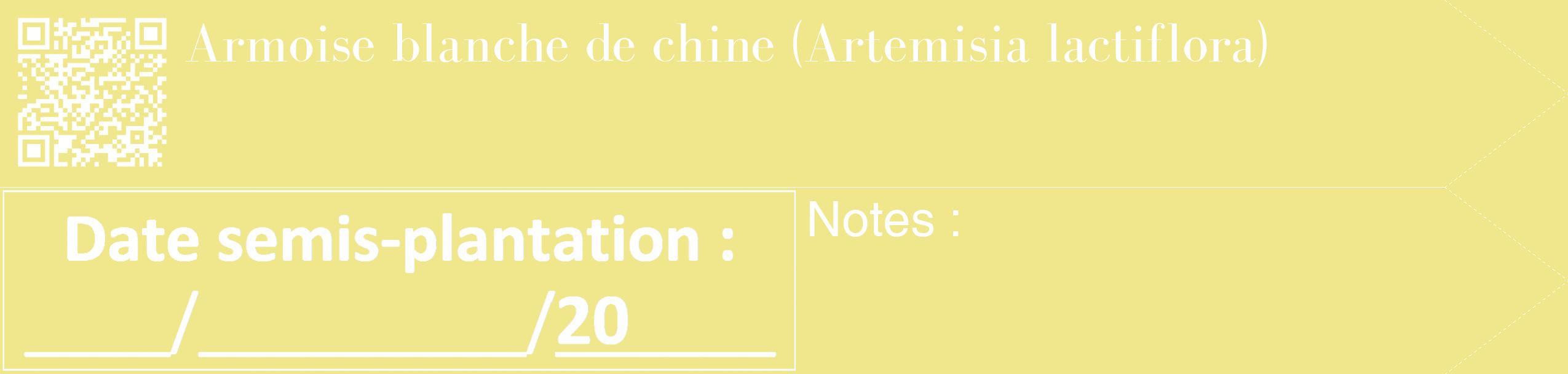 Étiquette de : Artemisia lactiflora - format c - style blanche20_simple_simplebod avec qrcode et comestibilité