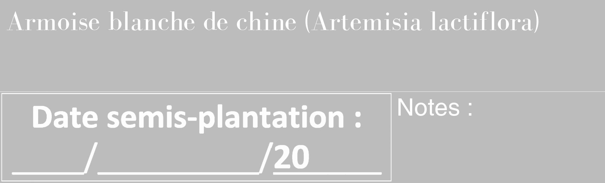 Étiquette de : Artemisia lactiflora - format c - style blanche1_basique_basiquebod avec comestibilité